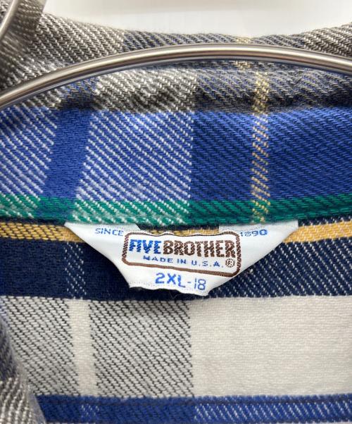 FIVE BROTHER（ファイブブラザー）FIVE BROTHER (ファイブブラザー) ヘビーネルシャツ 70s～80s ブルー サイズ:2XLの古着・服飾アイテム