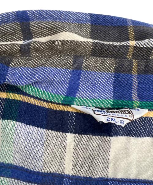 FIVE BROTHER（ファイブブラザー）FIVE BROTHER (ファイブブラザー) ヘビーネルシャツ 70s～80s ブルー サイズ:2XLの古着・服飾アイテム