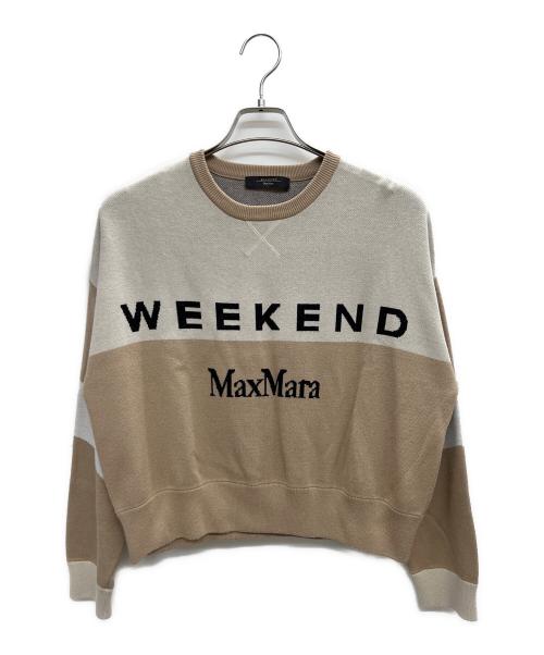 Max Mara WEEK END LINE（マックスマーラ ウイークエンドライン）MAX MARA WEEK END LINE (マックスマーラ ウイークエンドライン) 厚手ニット ベージュ×ブラウン サイズ:Sの古着・服飾アイテム