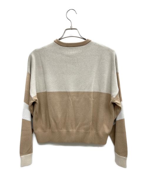 Max Mara WEEK END LINE（マックスマーラ ウイークエンドライン）MAX MARA WEEK END LINE (マックスマーラ ウイークエンドライン) 厚手ニット ベージュ×ブラウン サイズ:Sの古着・服飾アイテム