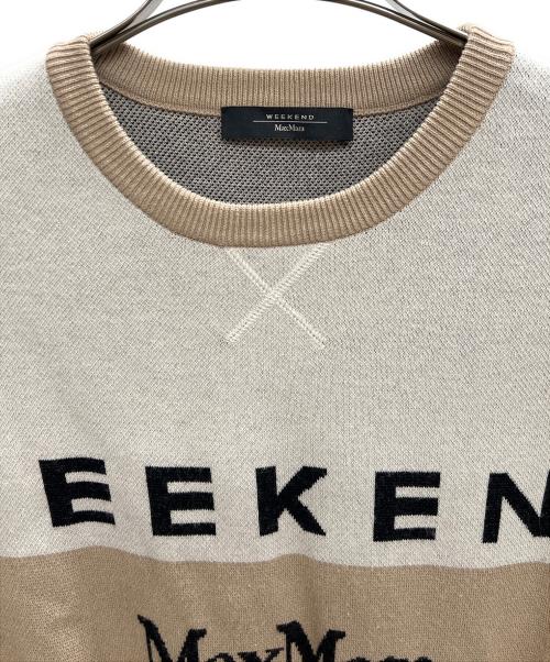 Max Mara WEEK END LINE（マックスマーラ ウイークエンドライン）MAX MARA WEEK END LINE (マックスマーラ ウイークエンドライン) 厚手ニット ベージュ×ブラウン サイズ:Sの古着・服飾アイテム
