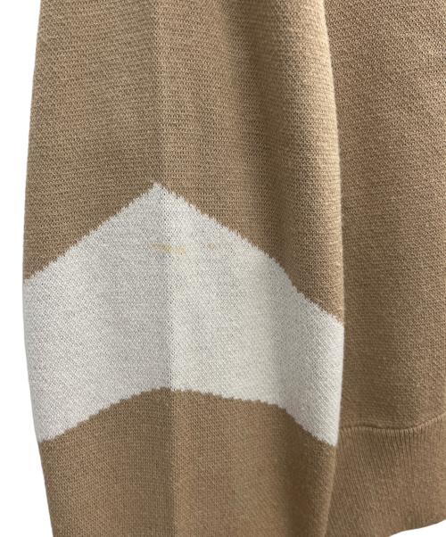 Max Mara WEEK END LINE（マックスマーラ ウイークエンドライン）MAX MARA WEEK END LINE (マックスマーラ ウイークエンドライン) 厚手ニット ベージュ×ブラウン サイズ:Sの古着・服飾アイテム