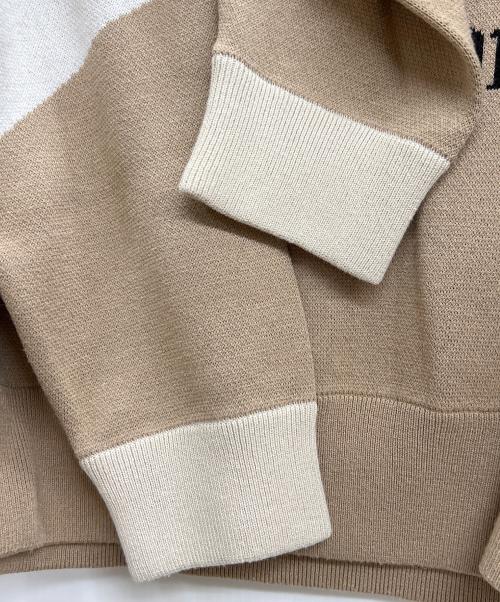 Max Mara WEEK END LINE（マックスマーラ ウイークエンドライン）MAX MARA WEEK END LINE (マックスマーラ ウイークエンドライン) 厚手ニット ベージュ×ブラウン サイズ:Sの古着・服飾アイテム