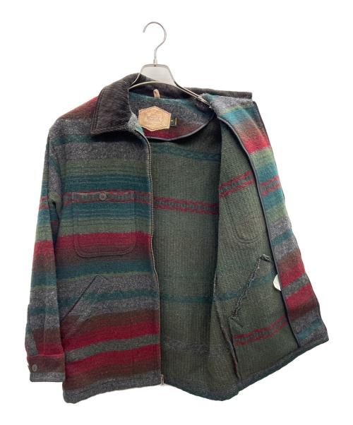 WOOLRICH（ウールリッチ）WOOLRICH (ウールリッチ) ジップアップジャケット グリーン×レッド サイズ:Mの古着・服飾アイテム