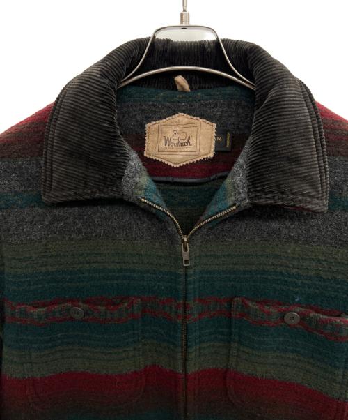 WOOLRICH（ウールリッチ）WOOLRICH (ウールリッチ) ジップアップジャケット グリーン×レッド サイズ:Mの古着・服飾アイテム