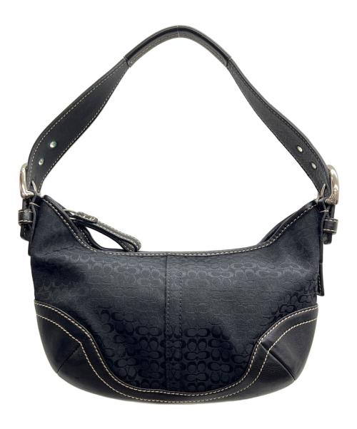 COACH（コーチ）COACH (コーチ) ワンショルダーバッグ シグネチャー ハーフムーン ブラックの古着・服飾アイテム