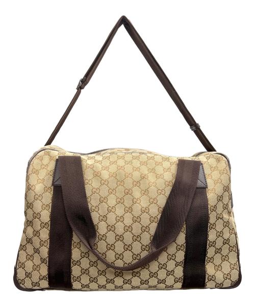GUCCI（グッチ）GUCCI (グッチ) ボストンバッグ GGキャンバス ベージュの古着・服飾アイテム