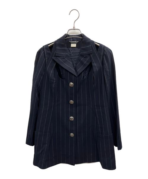 GIANNI VERSACE（ジャンニ・ヴェルサーチ）GIANNI VERSACE (ジャンニ・ヴェルサーチ) 4Bデザインジャケット ネイビー サイズ:38の古着・服飾アイテム