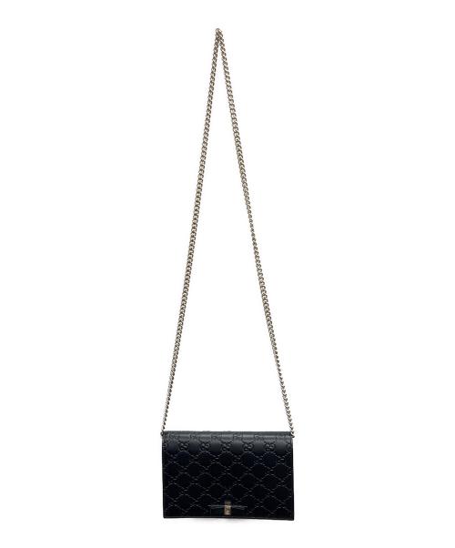 GUCCI（グッチ）GUCCI (グッチ) チェーンショルダーバッグ ブラックの古着・服飾アイテム