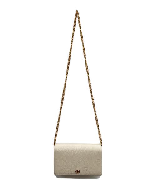 GUCCI（グッチ）GUCCI (グッチ) チェーンショルダーバッグ アイボリーの古着・服飾アイテム