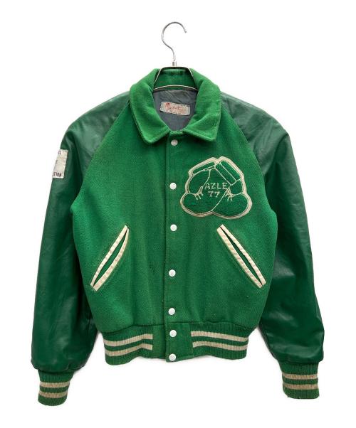 jim bridges sporting goods（ジム ブリッジーズ スポーティング グッズ）jim bridges sporting goods (ジム ブリッジーズ スポーティング グッズ) バーシティジャケット 70s NORTH CENTRAL TEXAS BOXING ASSOCIATION グリーン サイズ:不明の古着・服飾アイテム