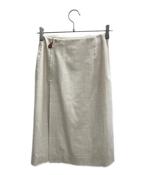 HERMES（エルメス）HERMES (エルメス) ウールミディスカート アイボリー サイズ:36の古着・服飾アイテム