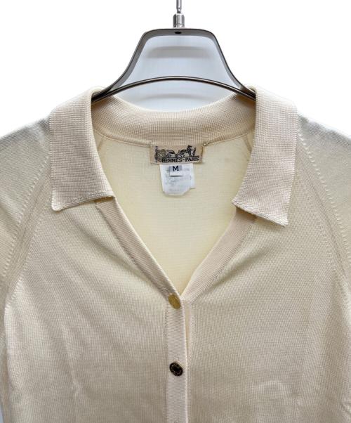 HERMES（エルメス）HERMES (エルメス) ニットポロシャツ ホワイト サイズ:Mの古着・服飾アイテム