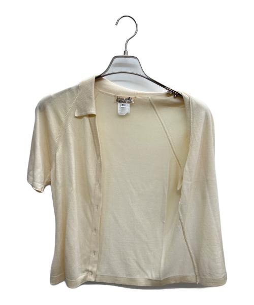 HERMES（エルメス）HERMES (エルメス) ニットポロシャツ ホワイト サイズ:Mの古着・服飾アイテム