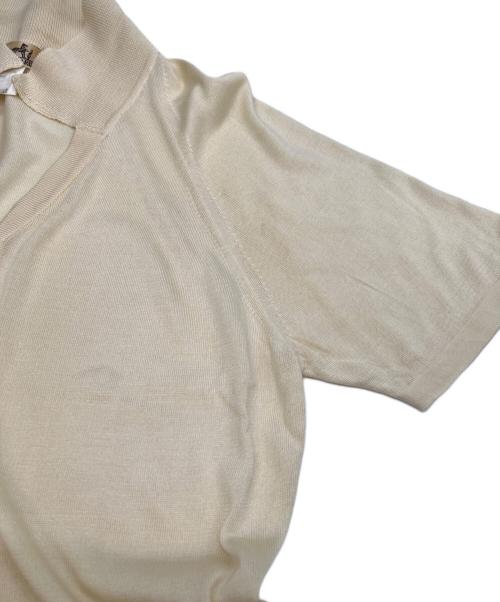 HERMES（エルメス）HERMES (エルメス) ニットポロシャツ ホワイト サイズ:Mの古着・服飾アイテム