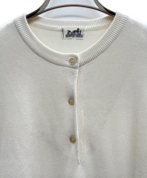 HERMES（エルメス）HERMES (エルメス) ヘンリーネックニット ホワイト サイズ:38の古着・服飾アイテム