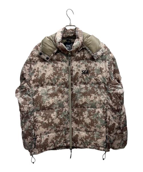 TAION（タイオン）TAION (タイオン) WIND AND SEA (ウィンダンシー) ダウンジャケット ベージュ サイズ:XLの古着・服飾アイテム