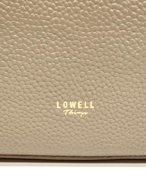 LOWELL Things（ロウェル シングス）LOWELL Things (ロウェル シングス) Raffy レザースクエアボストン ベージュ 未使用品の古着・服飾アイテム