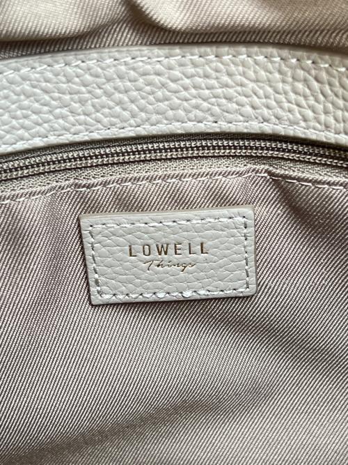 LOWELL Things（ロウェル シングス）LOWELL Things (ロウェル シングス) Raffy レザースクエアボストン ベージュ 未使用品の古着・服飾アイテム