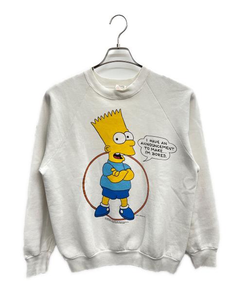FRUIT OF THE LOOM（フルーツオブザルーム）FRUIT OF THE LOOM (フルーツオブザルーム) The Simpsons (ザ シンプソンズ) スウェット ホワイト サイズ:Ｌの古着・服飾アイテム