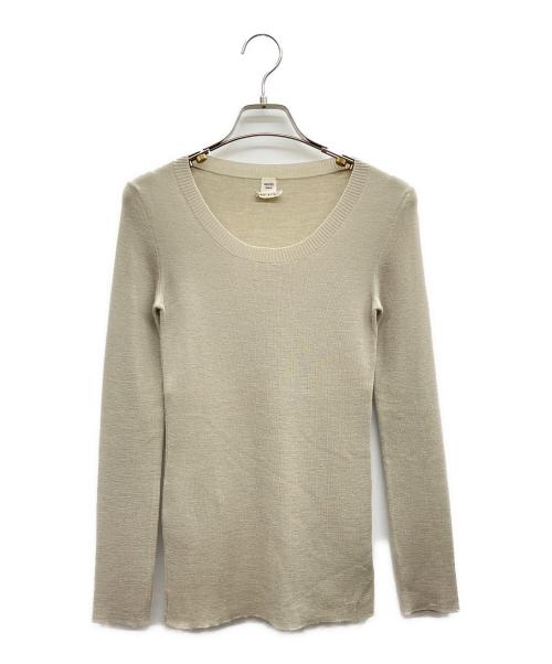 HERMES（エルメス）HERMES (エルメス) 薄手長袖ニット グレー サイズ:38の古着・服飾アイテム