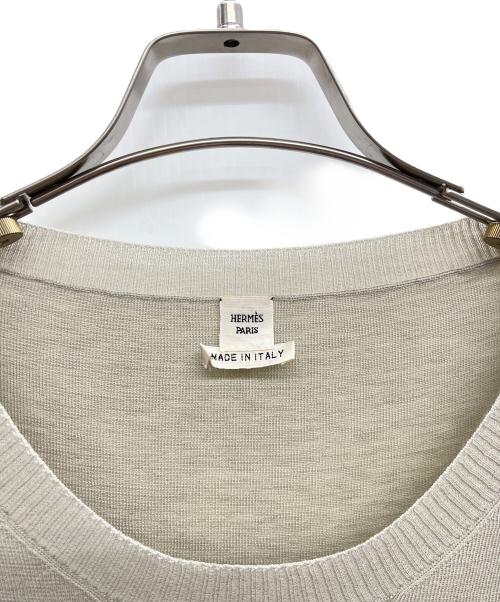 HERMES（エルメス）HERMES (エルメス) 薄手長袖ニット グレー サイズ:38の古着・服飾アイテム