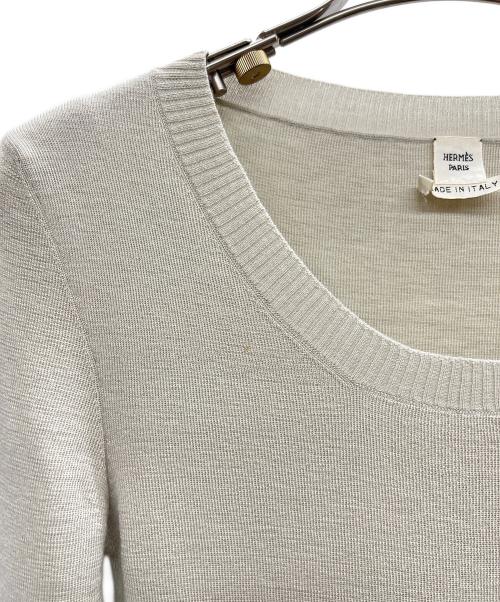 HERMES（エルメス）HERMES (エルメス) 薄手長袖ニット グレー サイズ:38の古着・服飾アイテム