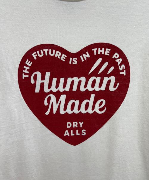 HUMAN MADE（ヒューマンメイド）HUMAN MADE (ヒューマンメイド) 長袖カットソー ホワイト×レッド サイズ:ＸＬの古着・服飾アイテム