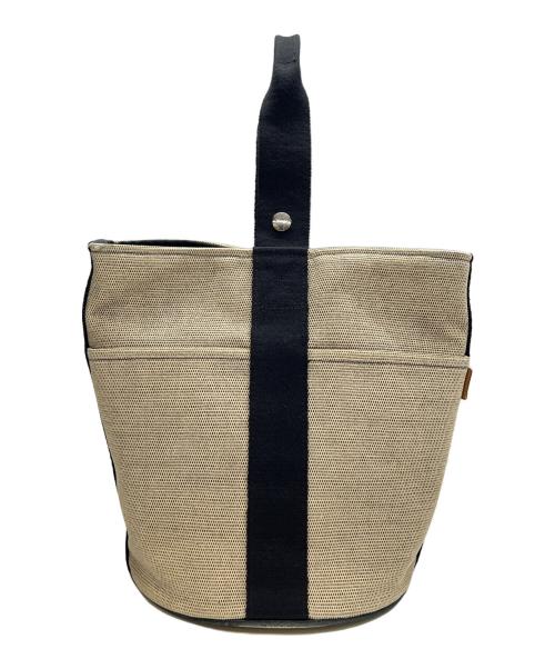 HERMES（エルメス）HERMES (エルメス) ハンドバッグ サクソー ベージュ×ブラックの古着・服飾アイテム
