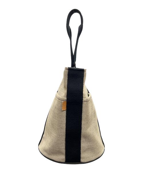 HERMES（エルメス）HERMES (エルメス) ハンドバッグ サクソー ベージュ×ブラックの古着・服飾アイテム