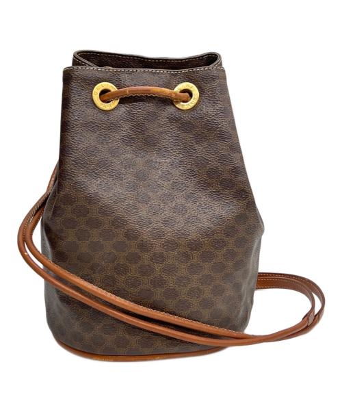 CELINE（セリーヌ）CELINE (セリーヌ) 巾着バッグ マカダム柄 ブラウンの古着・服飾アイテム