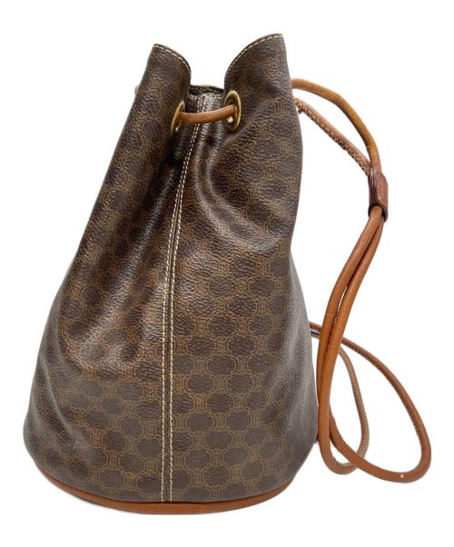 CELINE（セリーヌ）CELINE (セリーヌ) 巾着バッグ マカダム柄 ブラウンの古着・服飾アイテム