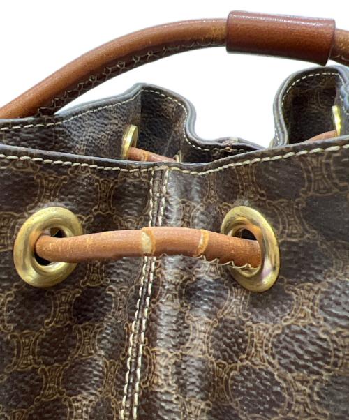 CELINE（セリーヌ）CELINE (セリーヌ) 巾着バッグ マカダム柄 ブラウンの古着・服飾アイテム