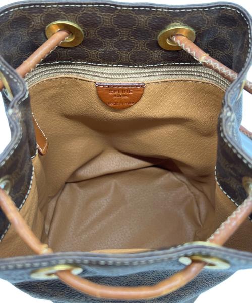 CELINE（セリーヌ）CELINE (セリーヌ) 巾着バッグ マカダム柄 ブラウンの古着・服飾アイテム