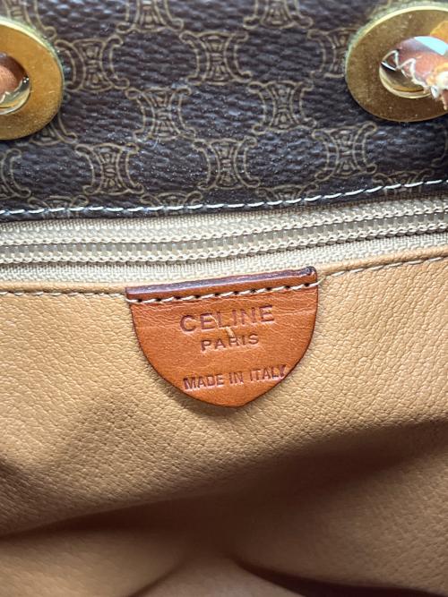 CELINE（セリーヌ）CELINE (セリーヌ) 巾着バッグ マカダム柄 ブラウンの古着・服飾アイテム