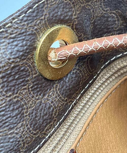 CELINE（セリーヌ）CELINE (セリーヌ) 巾着バッグ マカダム柄 ブラウンの古着・服飾アイテム