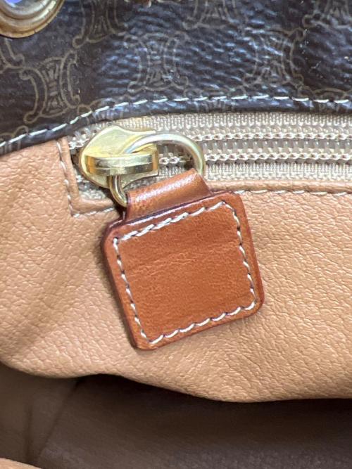 CELINE（セリーヌ）CELINE (セリーヌ) 巾着バッグ マカダム柄 ブラウンの古着・服飾アイテム