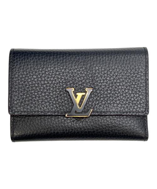 LOUIS VUITTON（ルイ ヴィトン）LOUIS VUITTON (ルイ ヴィトン) ポルトフォイユ・カプシーヌ コンパクト ブラック×ピンクの古着・服飾アイテム