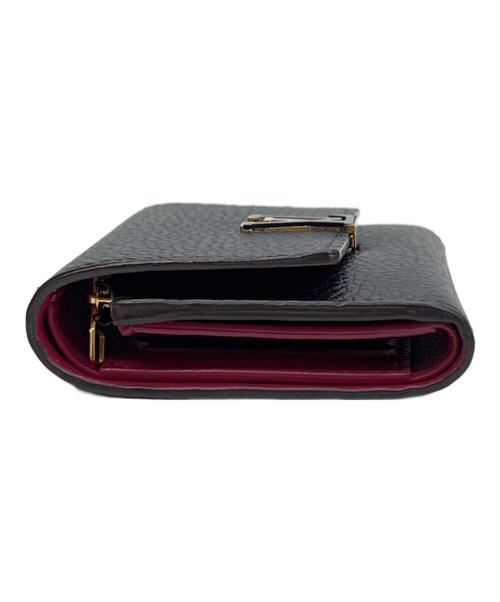 LOUIS VUITTON（ルイ ヴィトン）LOUIS VUITTON (ルイ ヴィトン) ポルトフォイユ・カプシーヌ コンパクト ブラック×ピンクの古着・服飾アイテム