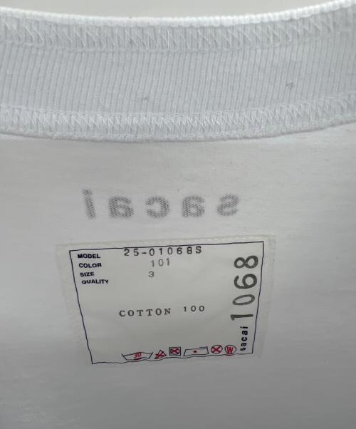sacai（サカイ）sacai (サカイ) 半袖カットソー ホワイト×ブラック サイズ:3の古着・服飾アイテム