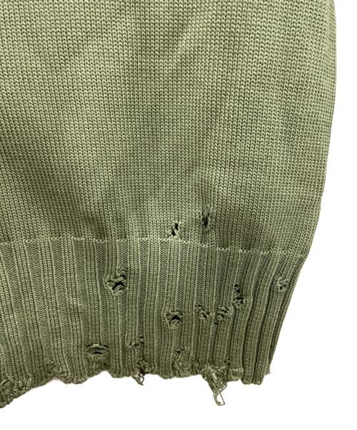 MARNI（マルニ）MARNI (マルニ) コットン ダメージ クルーネックニット グリーン サイズ:48の古着・服飾アイテム