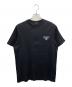 PRADA（プラダ）の古着「トライアングルロゴ プリント コットン Tシャツ」｜ブラック