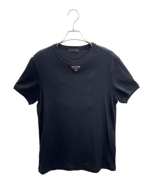 PRADA（プラダ）PRADA (プラダ) トライアングルロゴプレートTシャツ ブラック サイズ:Sの古着・服飾アイテム