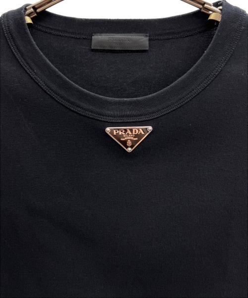 PRADA（プラダ）PRADA (プラダ) トライアングルロゴプレートTシャツ ブラック サイズ:Sの古着・服飾アイテム