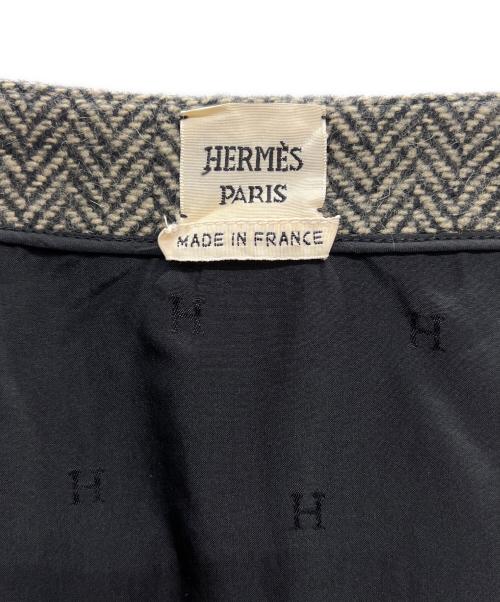 HERMES（エルメス）HERMES (エルメス) ラップスカート ブラウン×ブラック サイズ:36の古着・服飾アイテム