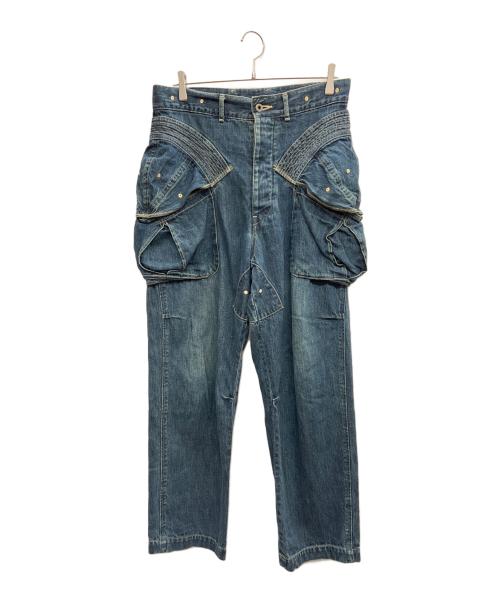 KAPITAL（キャピタル）KAPITAL (キャピタル) デニムカーゴパンツ ブルー サイズ:Lの古着・服飾アイテム