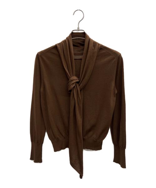 HERMES（エルメス）HERMES (エルメス) 薄手ニット ブラウン サイズ:Mの古着・服飾アイテム