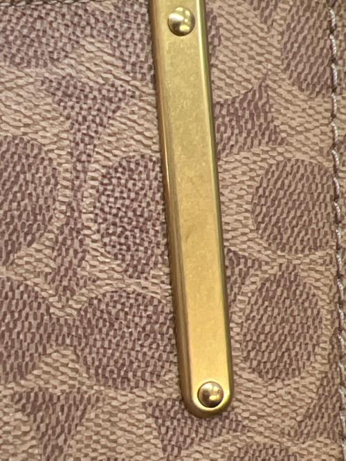 COACH（コーチ）COACH (コーチ) 2WAYバッグ ドリーマー シグネチャー キャンバス ウィズスネークスキン ディテール ボルドー×ベージュの古着・服飾アイテム