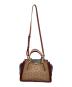 COACH (コーチ) 2WAYバッグ ドリーマー シグネチャー キャンバス ウィズスネークスキン ディテール ボルドー×ベージュ：18000円
