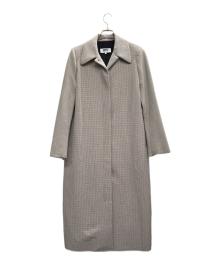 MM6 Maison Margiela（エムエムシックスメゾンマルジェラ）の古着「マイクロチェック ステンカラーロングコート」｜ベージュ